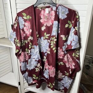 Lot Of 3 Liz‎ Claiborne Women's Open Front Fleece Sleepwear Wraps Kimono OSFM